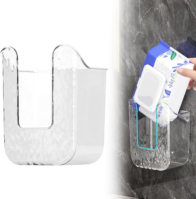 Kitchen Wipes Storage Box, Wall Mounted Paper Towel Box, Wall Mounteds Wet Wipes Holder Dispenser, Wall Mounted Paper Towel Box Bracket (White,1pcs)