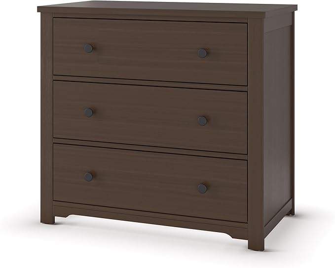 Child Craft Harmony 3-Drawer Dresser with Changing Table Topper, 38" W Nursery Dresser and Changing Station, Smooth Glides, Baby-Safe Finish, Brushed Truffle