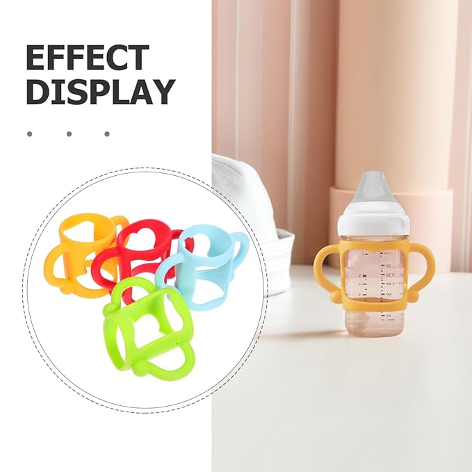 Silicone Baby Handles 4-Pack Ergonomic Non-Slip Grip for Easy Holding Compatible with Most Feeding Bottles Comfortable