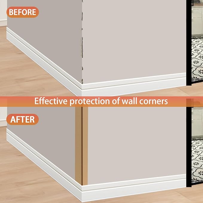 QDYMXUN Aluminum Self Adhesive Wall Corner Guards, Peel and Stick L-Shaped Metal Protector Strips for Door Frame, Furniture Edge and Home Protection (Matte Gold, 4pcs x 51.2''L x 0.8''W)