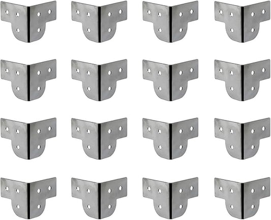 Chromed Iron Case Corner Protector Metal Box Corner Support Angle Curved Decoration Guard Chest Wrap Angle 50x50x42mm Pack of 16