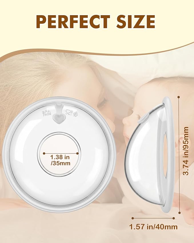 Lictin Breast Milk Collector, Milk Collectors for Breastfeeding, 2PCS Breastmilk Cups, 60ML Milk Collection Shells with 10PCS Milk Storage Bags(Silicone Storage Box), Milk Catcher for Nursing Moms