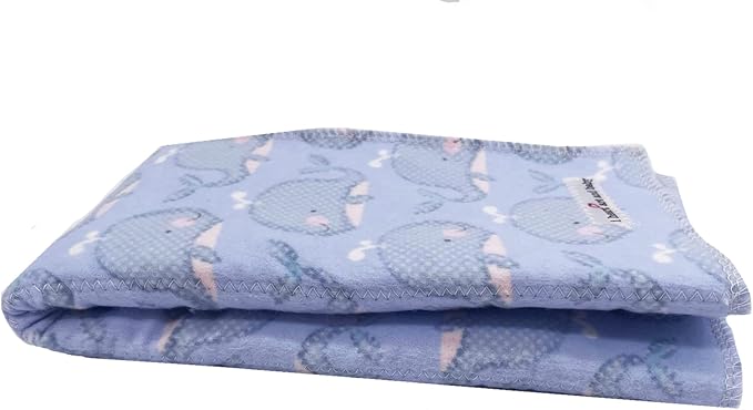 Infant Burping Cloth, Burp Cloths for Baby Boy or Girl, Soft and Absorbent - Cotton Reusable Spit Up Rags, XLarge, 1 Count (Whales)