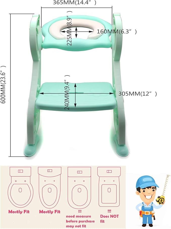 Giffgaff Potty Training Toilet Ladder Seat With Upgraded Cushion Step Stool Ladder Toilet Trainer for Baby Toddler Kids Children In Blue