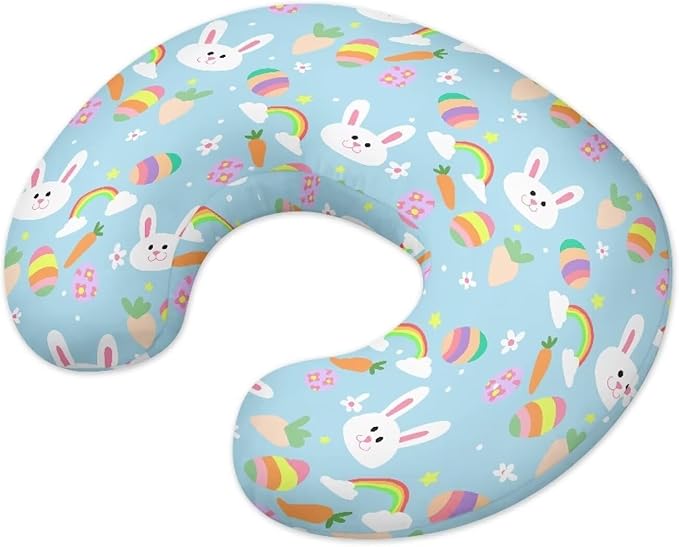 Bunny 1 Feeding Pillow Covers Washable & Breathable Nursing Pillow Slipcovers Breastfeeding Newborn Feeding Cushion Cover Practical Gift, Best Choice for Mom Cover Only