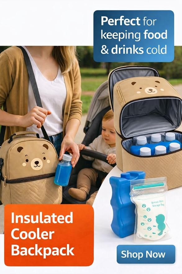 breast milk cooler travel bag with an exclusive and delicate design, five Breastmilk Storage Bags are included with your cooler bag, baby bag, baby bottle bag,