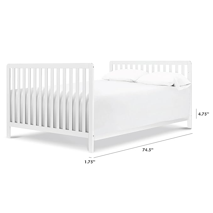 DaVinci Hidden Hardware Twin/Full-Size Bed Conversion Kit (M5789) in White