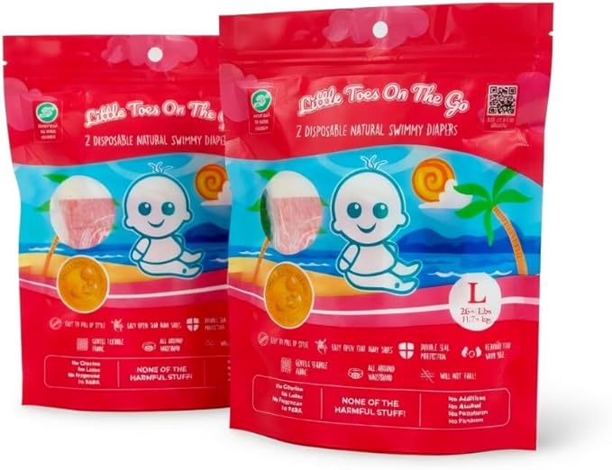 Little Toes On The Go Swim Diapers 2 Bag Bundle (Count 4) Size Large