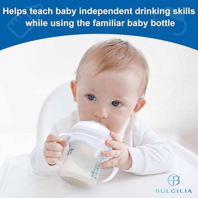 (4 Pack Bottles Handles for Philips Avent Natural Baby Bottle, Quick Install & Easy for Little Hands to Hold, White