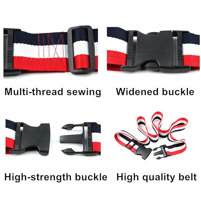 ZARPMA Baby Adjustable Safety Belt,Safety Harness for Child Kid Infant Safe Strap 5cm Width for Pushchair,HighChair,Child Chair,Stroller,Pram Buggy(Blue-White-Red)