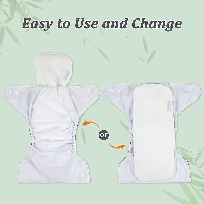 wegreeco Reusable Soft 4 Layers 12 Pack Inserts for Baby Cloth Diaper,High Absorbing Washable Liners