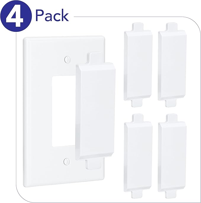Bates- Magnetic Light Switch Guard, 4 Pack, White, Light Switch Cover Child Proof