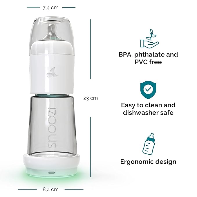 SNOOZI Set of 1 – Baby Night Bottle with Bottle Warmer – Baby Bottle with Integrated Formula Dispenser for Stress-Free Night Feedings (1 Bottle per Night)