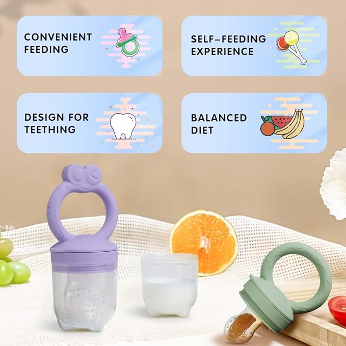 Baby Fruit Feeder Breastmilk Popsicle Molds Set, Silicone Food Storage Freezer Tray and Breast Milk Feeder Pacifier for Teething