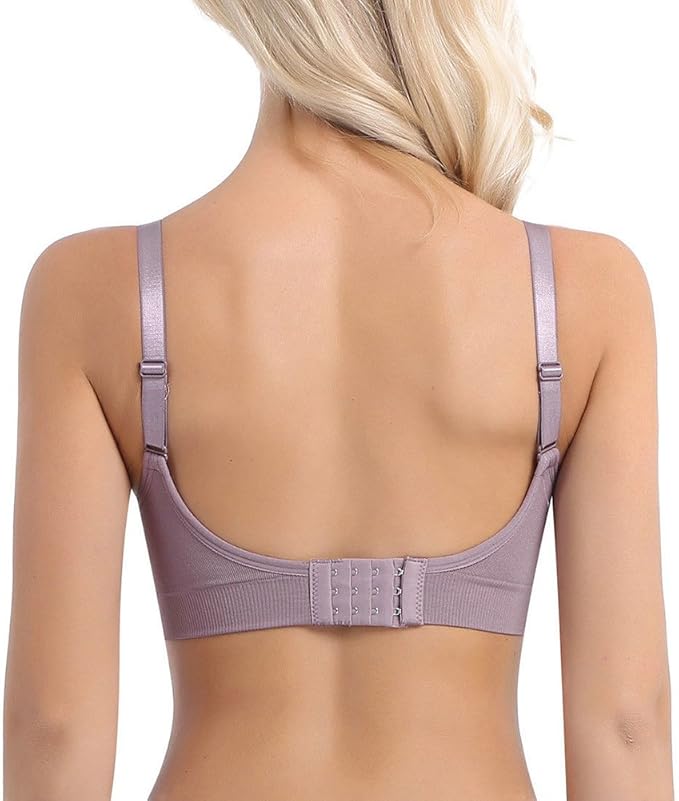 Womens Nursing Bra Seamless Sleeping Wirefree Breastfeeding Maternity Bralette with Removable Spill Prevention Pads
