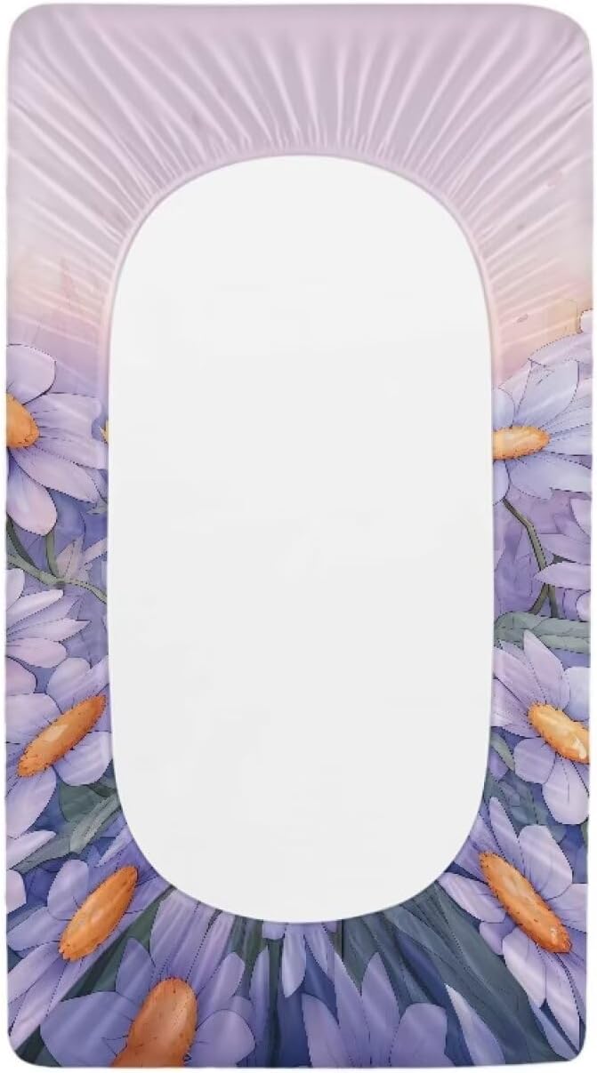 Rabbit Baby Changing Pad Cover Infant Purple Diaper Table Change Mat Sheets Cover Changing Table Covers for Boys Girls Birthday Gifts