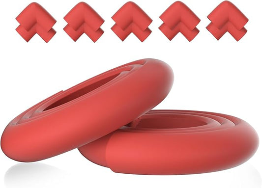 Thick Corner Edge Protector for Baby Proofing, 6.56Ft Furniture Edge Bumper with 10 L-Shaped & Soft Foam Corner Guards,Adhesive Baby proofing Bumper for Table, Small Toddler Bed (Red)