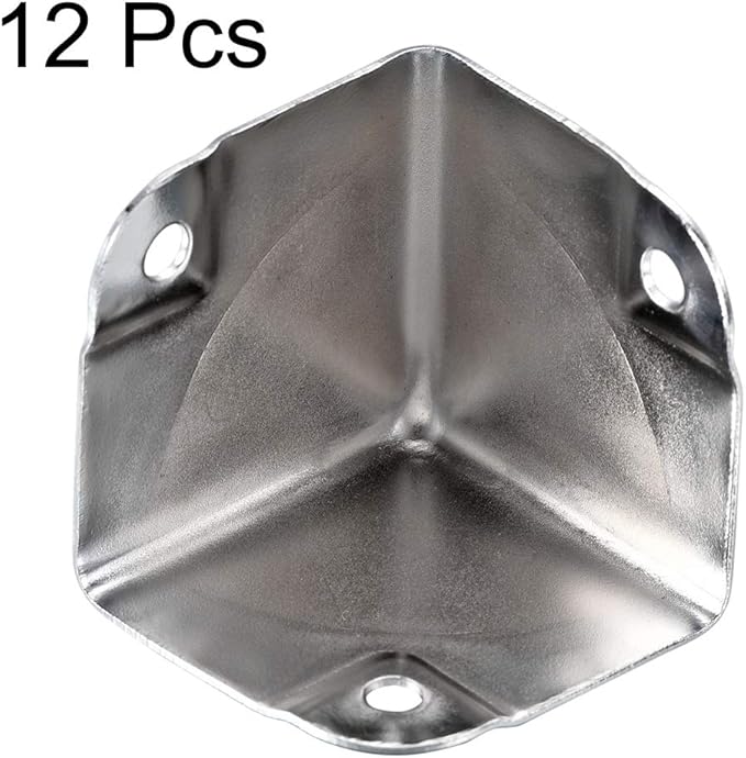 uxcell Metal Box Corner Protectors Box Edge Guard Protector 35x35x35mm Silver Tone 12pcs for Table Corners and Desk Corners