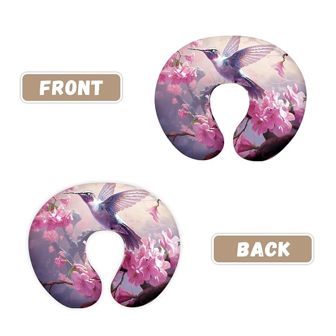 Forchrinse Hummingbird Plum Blossom Nursing Pillow Cover Floral Breastfeeding Pillow Slipcover Soft Stretch Pillow Cover for Breastfeeding