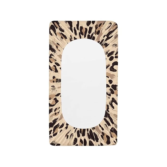 Leopard Print Diaper Change Table Covers Easy to Install Girl Changing Pad Cover with Elastic Edge Easy to Install Cradle Mattress Sheets for All Season