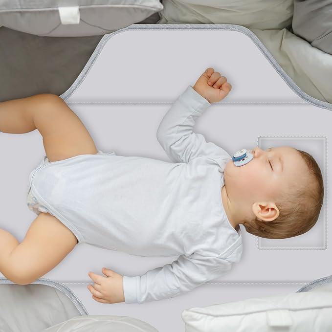 Portable Diaper Changing Pad for Baby & Toddler Waterproof Foldable Baby Changing Mat Built-in Pillow, Travel Infant Changing Pads for Moms Baby Changer Machine Washable
