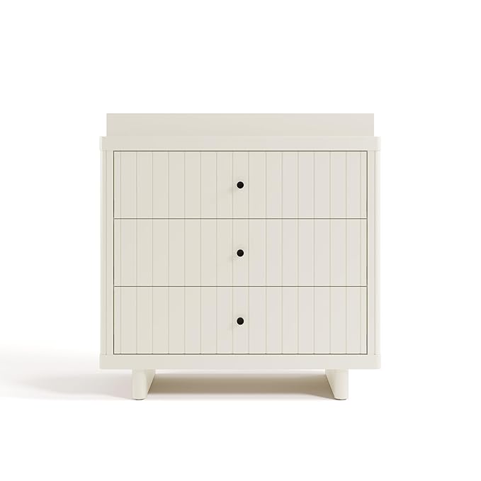 Storkcraft Kyoto 3 Drawer Chest with Topper (Frosted Oat) - GREENGUARD Gold Certified, Nursery & Kids' Bedroom Wood Chest, Interlocking Drawer System, and Easy Assembly with Pre-Installed Tracks