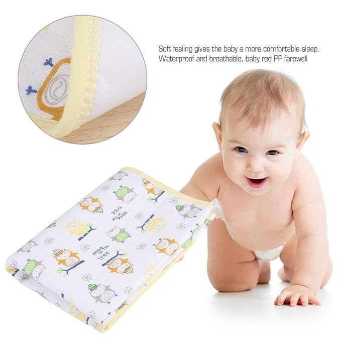 Soft Cotton Portable Travel Diaper Changing Pad for Babies and Newborns, Yellow