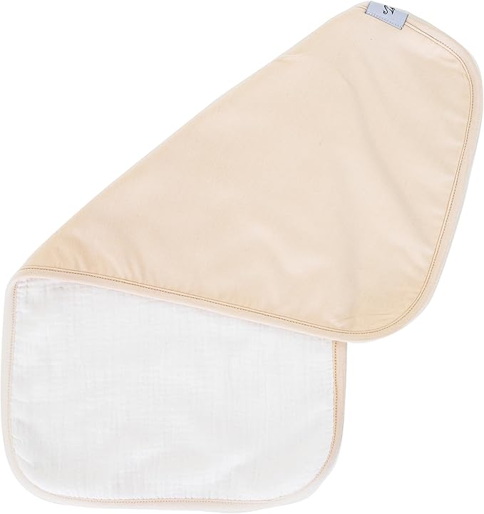 Premium Baby Burp Cloths, Extra Soft Spit Up Rags with 3 Absorbent Layers, 21" x 10" Size, Sand