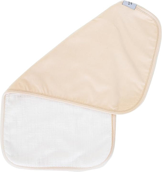 Premium Baby Burp Cloths, Extra Soft Spit Up Rags with 3 Absorbent Layers, 21" x 10" Size, Sand