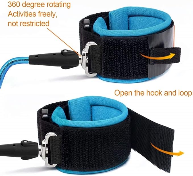 InfantLY Bright Kids Traction Rope Anti Lost Wrist Link , Double tape Toddlers Kids Leashes Babies Wrist Safety Harness Child Walking Harness Rope LeashToddlers Safety Strap (blue)
