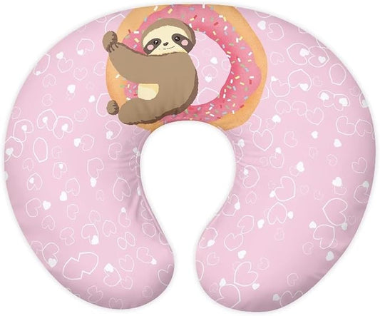 Cute Sloth Nursing Pillow Cover Breastfeeding Pillow Covers for Breastfeeding Mom Hidden Zipper Design U-Shaped Pillow Covers Soft and Skin-Friendly