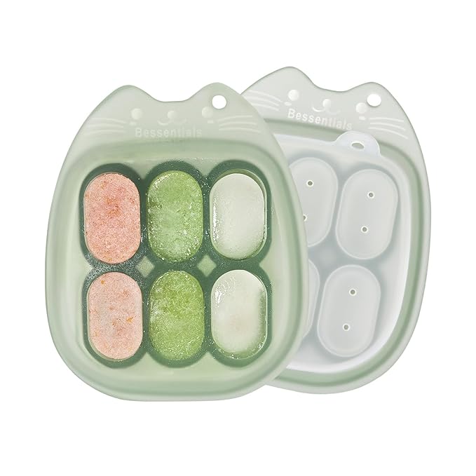 Mini Food Freezer Tray for Baby Feeder, Silicone Breastmilk Popsicle Molds for Teething, BPA Free(2 Pack)