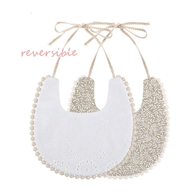 Baby Bib For Girls,Reversible Waterproof Handmade Natural Cotton Baby Drool Bib 0-12 months 4 Pack (floral mult-9, 0-12 months)