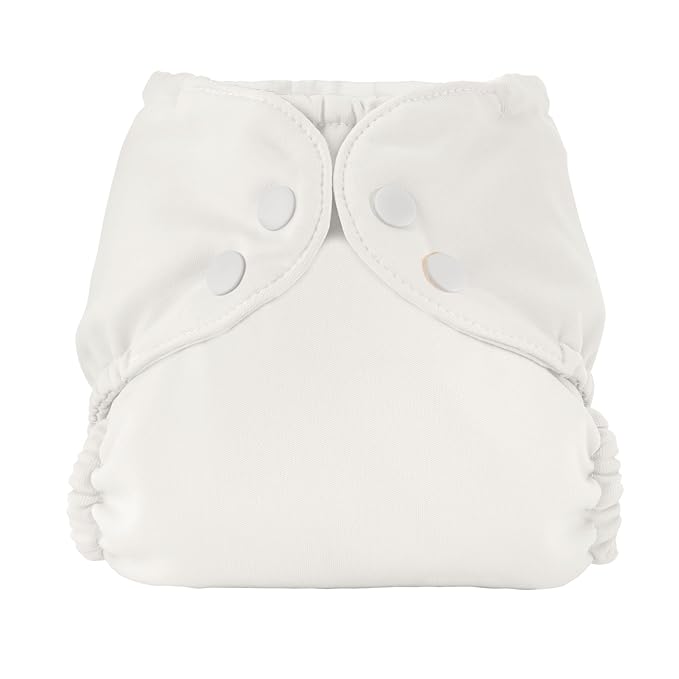Esembly Cloth Diaper Cover - Reusable Swim Diaper, Waterproof, Breathable - Adjustable Outer Layer Over Absorbent Inner for Blowout Protection - Parchment, Size 2 (18-35lbs)
