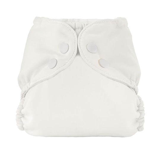 Esembly Cloth Diaper Cover - Reusable Swim Diaper, Waterproof, Breathable - Adjustable Outer Layer Over Absorbent Inner for Blowout Protection - Parchment, Size 2 (18-35lbs)
