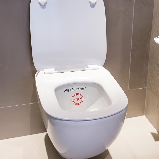 TESWEY 10PCS Toilet Target Aiming Stickers, Multicolor Target Design for Toilet Training, Bathroom & Restroom