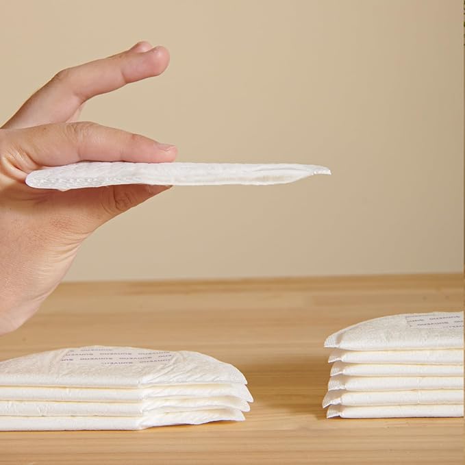 SUNVENO Disposable Nursing Pads, 60 Count, Ultra-Thin Breast Pads with Leak-Lock Protection, Breathable & Soft, 2 Adhesive Strips, Individually Wrapped for Day & Night