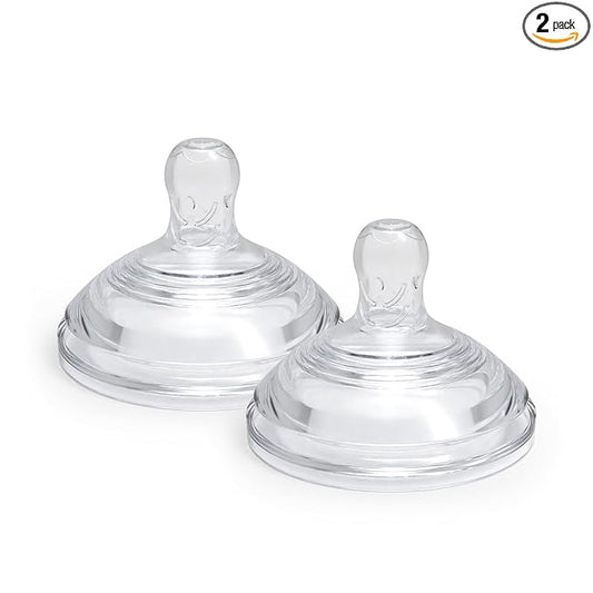 Dr. Talbot's Anti-Colic Bottle Replacement Nipples - Feeding Supplies for Newborn - (2-Pack) Medium Flow Soft Flex Nipples - 3+ Months