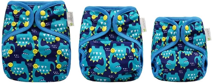 OsoCozy One Size Cloth Diaper Covers - Adjustable Snap Fit & Double Leg Gussets for Baby Boys & Girls from 8-35 Pounds. Use with Prefold, Flat or Fitted Cloth Diapers.