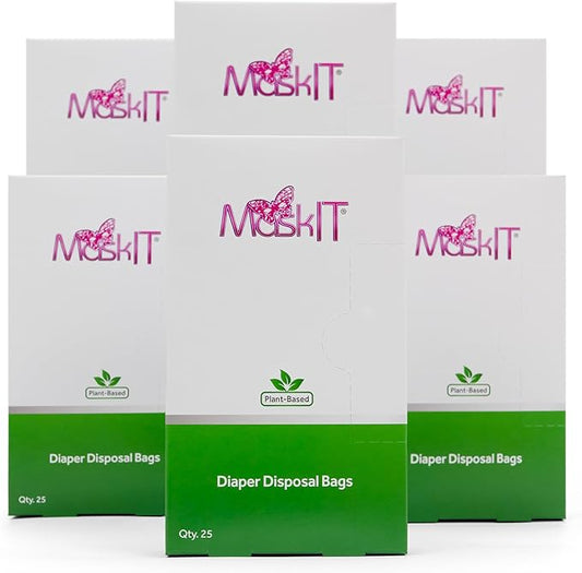 MaskIT Diaper Disposal Bags | Eliminate Odor With Our Patented Odor Blocking Diaper Disposal Bags | Fits All Baby Diapers and Most Adult Diaper Sizes | Plant-Based, Made in the USA, Woman Owned