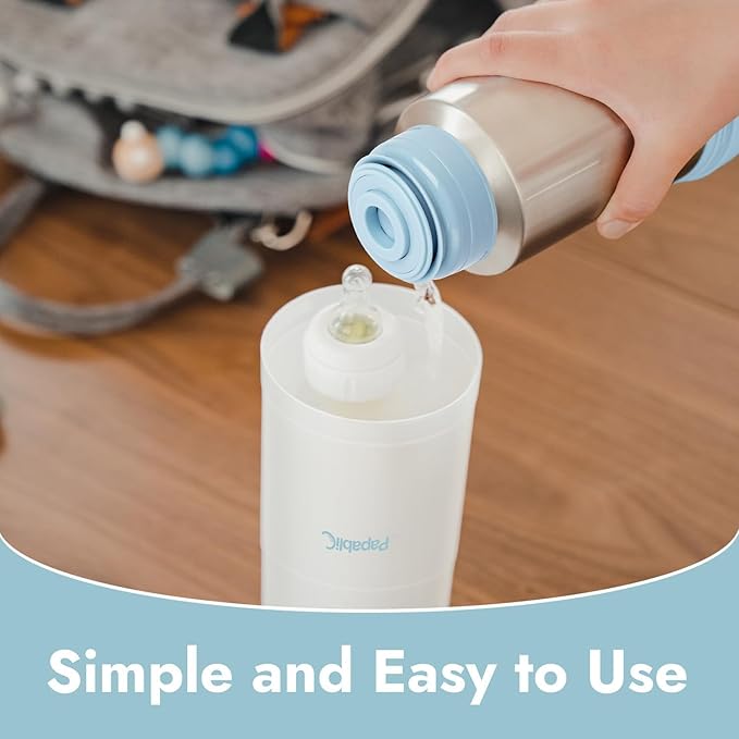 Papablic Portable Travel Baby Bottle Warmer Plus, 18 oz Large Capacity Stainless Steel Bottle Warmer, Safe & Easy to Clean