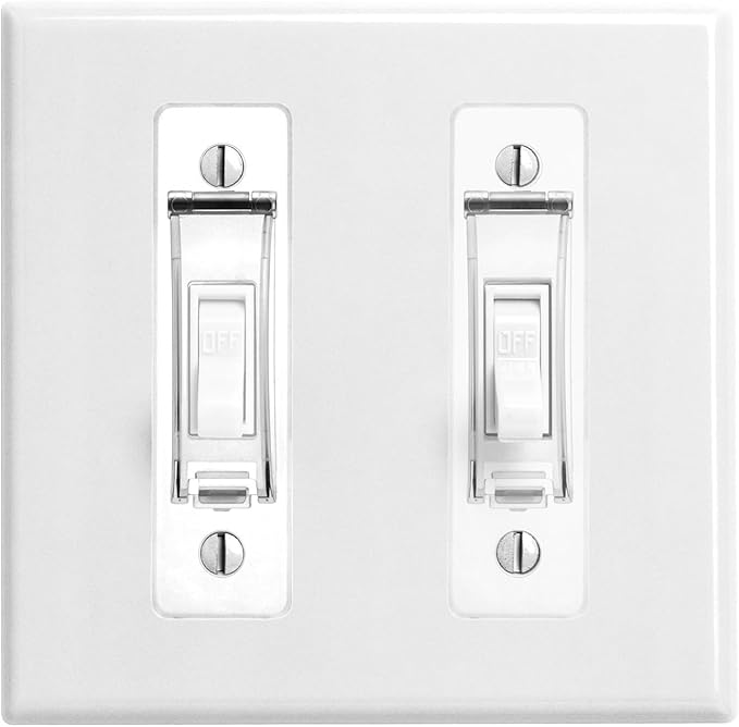 QWORK Wall Switch Guard, 2 Pack Tamper Proof Light Switch Cover Guard, Toggle Style, for Accidental and Unauthorized Switch Prevention