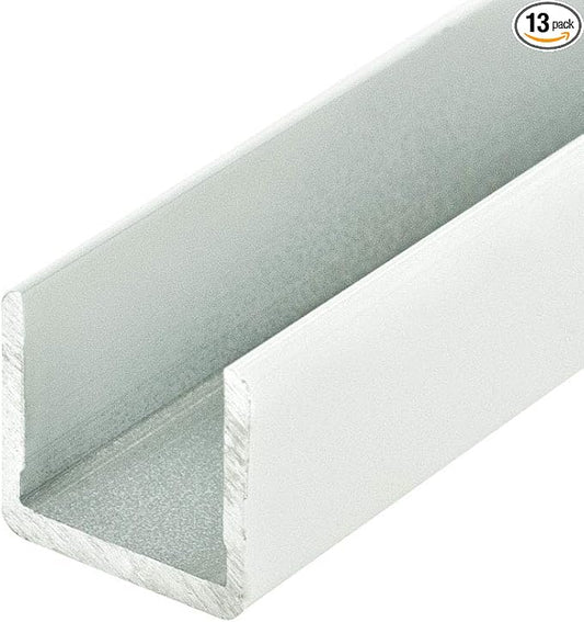 Outwater White Finish 3/4", "No Bow Aluminum U Channel C Channel 96" Lengths (Pack of 13 Pieces, 104 feet Total)