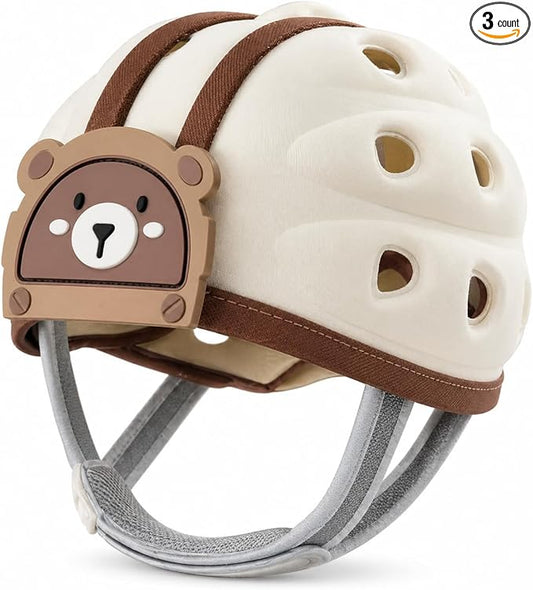 Baby Head Protection Helmet - Ultra-Light, Soft, Adjustable, Suitable for Babies 6-24 Months with Knee Pads & Non-Slip Socks Set