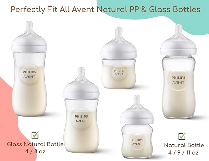 Baby Bottle Handles for Philips Avent Natural Baby Bottles, Compatible Avent Bottle Holder for Baby, 2 Count