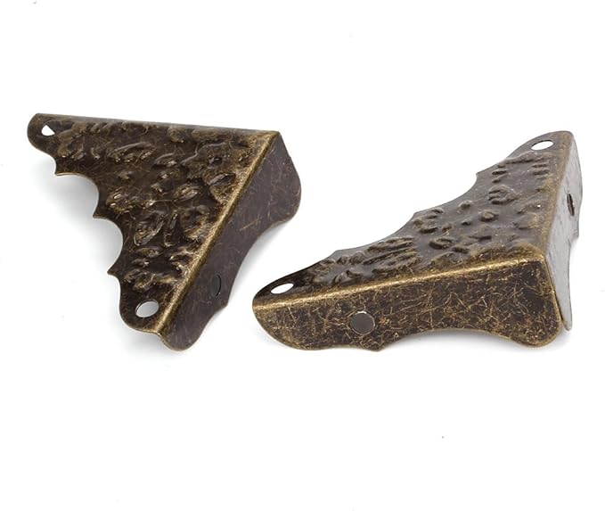 Vintage Antique Decorative Corner Guards Desk Cover Bronze Pack of 20