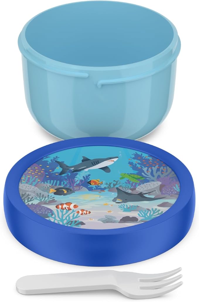 Mepal Fruitbox Campus, Snack Box for Kids, Dishwasher and Microwave Safe, BPA-Free, 300 ml, Tropical Ocean