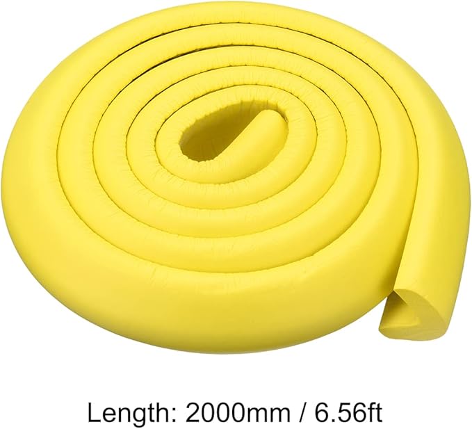 uxcell Corner Guards Edge Protectors 6.56ft(2M), Foam Safety Bumper L Shape for Furniture Corner Table Edge Guard, Yellow