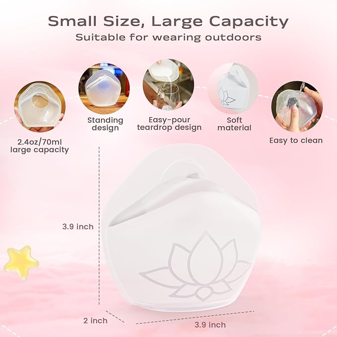 Milk Collectors for Breastfeeding Breast Milk Collector Milk Catcher for BreastfeedingMilk Catcher for Breastfeeding Post Partum Essentials Breast Feeding Essentials (2.5oz/70ml, 2 Counts)