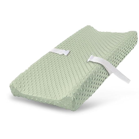 Changing Pad Cover - Breathable Minky Dots Plush Changing Table Cover Ultra Soft Diaper Changing Pad Covers for Newborns Infant Babies Girls Boys (Pea Green)